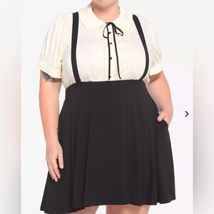 Black Suspender Circle Skirt Plus size